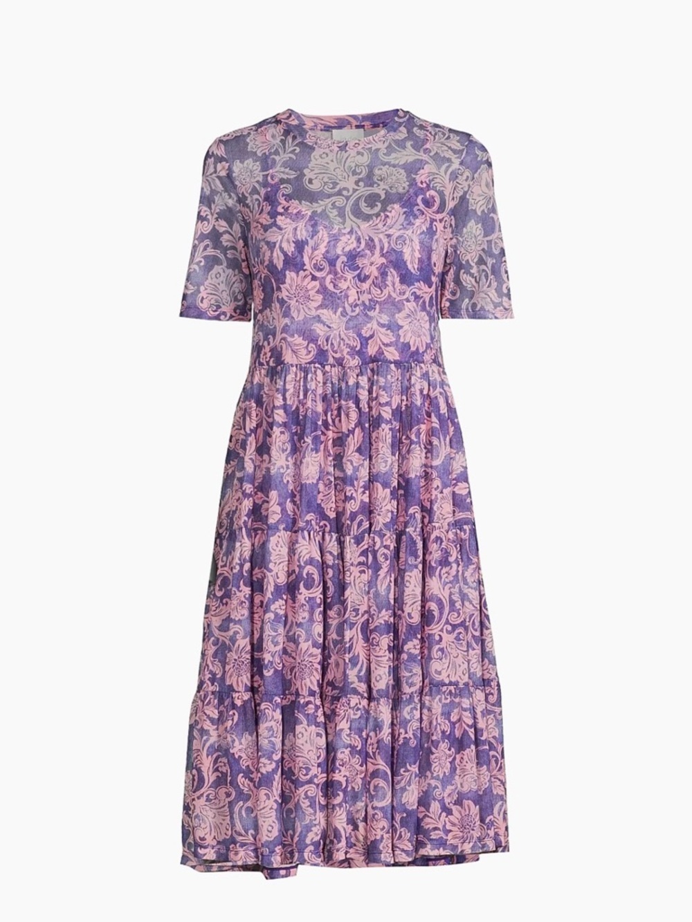 Johnny Was FLORENTINA MESH TIERED DRESS Small - Picture 2 of 13